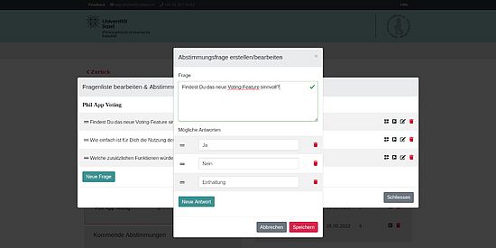 Fragen und Antworten bearbeiten